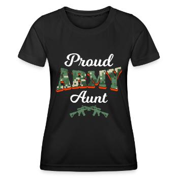 Proud Aunt Army Soldiers Military Fan Aunties - Women's Functional T-Shirt - black - Front - AI Model Female 172 light (172cm)