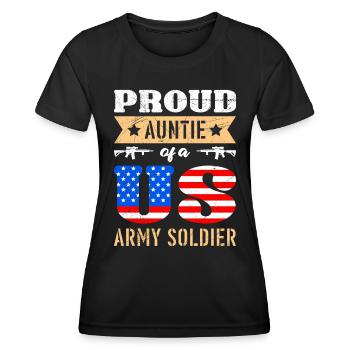 Proud Aunt Army Soldiers Military Fan Aunties - Women's Functional T-Shirt - black - Front - AI Model Female 172 light (172cm)