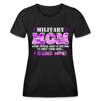 Military Fan Moms Patriotism America Mom - Women's Functional T-Shirt - black - Front - AI Model Female 172 light (172cm)
