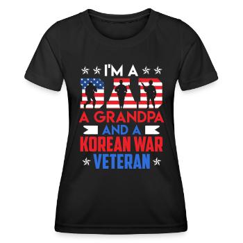 Veteran Grandpa Dad Soldier America Military Fan - Women's Functional T-Shirt - black - Front - AI Model Female 172 light (172cm)