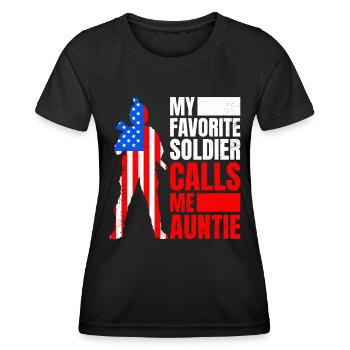 Soldiers Aunts Military Fan America Patriots - Women's Functional T-Shirt - black - Front - AI Model Female 172 light (172cm)