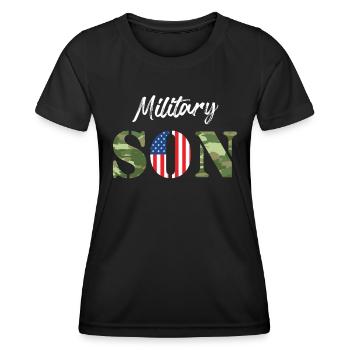 Patriotism Military Son Soldiers Army Fan USA - Women's Functional T-Shirt - black - Front - AI Model Female 172 light (172cm)