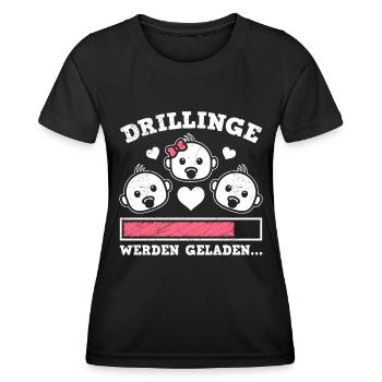Drillinge werden geladen 2024 Triplets - Frauen Funktions-T-Shirt - Schwarz - Vorne - AI Model Female 172 light (172cm)