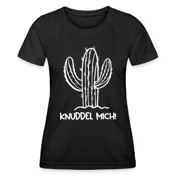 Knuddel mich Sukkulenten Botanik Garten - Frauen Funktions-T-Shirt - Schwarz - Vorne - AI Model Female 172 light (172cm)