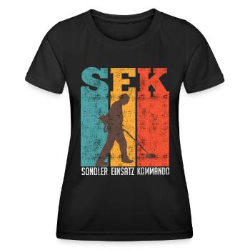 Sondler Einsatz Kommando Schrottsammler - Frauen Funktions-T-Shirt - Schwarz - Vorne - AI Model Female 172 light (172cm)