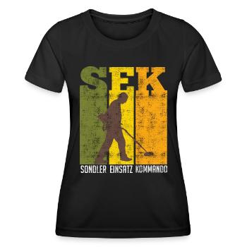 Sondler Einsatz Kommando Schrottsammler - Frauen Funktions-T-Shirt - Schwarz - Vorne - AI Model Female 172 light (172cm)
