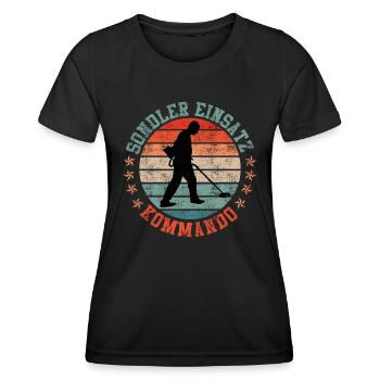 Sondler Einsatz Kommando Schrottsammler - Frauen Funktions-T-Shirt - Schwarz - Vorne - AI Model Female 172 light (172cm)