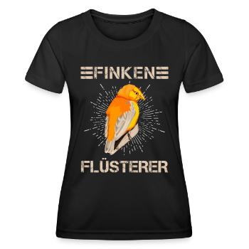 Finken Flüsterer Finch Whisperer Vogelfreund - Frauen Funktions-T-Shirt - Schwarz - Vorne - AI Model Female 172 light (172cm)