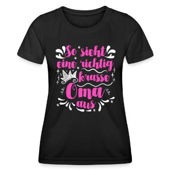 Beste Oma krasse Oma Großmutter Granny - Frauen Funktions-T-Shirt - Schwarz - Vorne - AI Model Female 172 light (172cm)