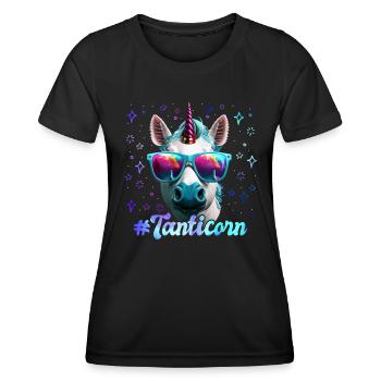 Tanticorn Mother's Day Aunties Unicorn merchandise - Women's Functional T-Shirt - black - Front - AI Model Female 172 light (172cm)