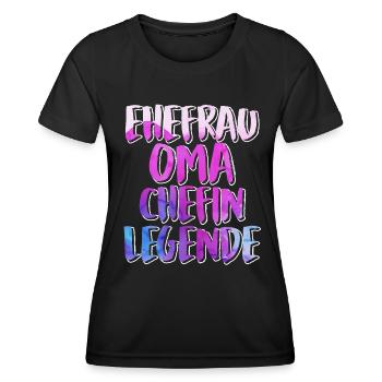 Oma Chefin Großmutter Muttertag Granny Ehefrau - Frauen Funktions-T-Shirt - Schwarz - Vorne - AI Model Female 172 light (172cm)