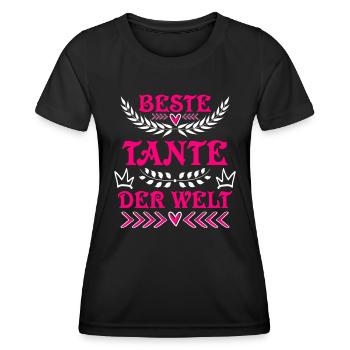 Weltbeste Tante Muttertag Beste Tante Aunties - Frauen Funktions-T-Shirt - Schwarz - Vorne - AI Model Female 172 light (172cm)