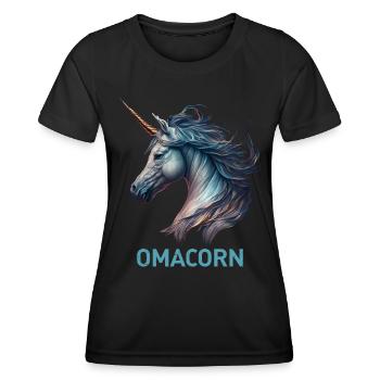 Oma Einhorn Muttertag Fans Grandma Omi - Frauen Funktions-T-Shirt - Schwarz - Vorne - AI Model Female 172 light (172cm)