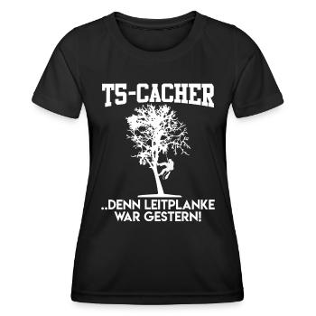 Geocaching Geocacher GPS Schnitzeljagd - Frauen Funktions-T-Shirt - Schwarz - Vorne - AI Model Female 172 light (172cm)