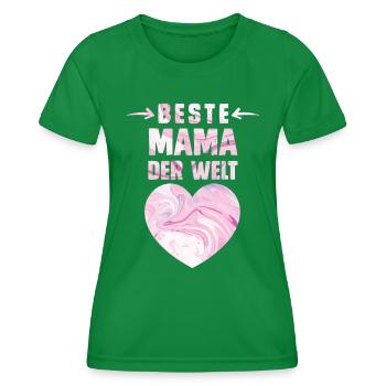 Beste Mama der Welt Muttertag weltbeste Mama - Frauen Funktions-T-Shirt - Kelly Green - Vorne - AI Model Female 172 dark (172cm)