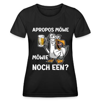 Apropos Möwe Mowie noch Een? Möwen Shirt - Frauen Funktions-T-Shirt - Schwarz - Vorne - AI Model Female 172 light (172cm)