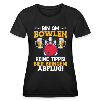 Bowlingspieler Bin am Bowlen Bier bringen! Bowler - Frauen Funktions-T-Shirt - Schwarz - Vorne - AI Model Female 172 light (172cm)