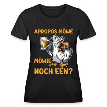 Apropos Möwe Mowie noch Een? Möwen Shirt - Frauen Funktions-T-Shirt - Schwarz - Vorne - AI Model Female 172 light (172cm)
