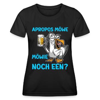 Apropos Möwe Mowie noch Een? Möwen Shirt - Frauen Funktions-T-Shirt - Schwarz - Vorne - AI Model Female 172 light (172cm)