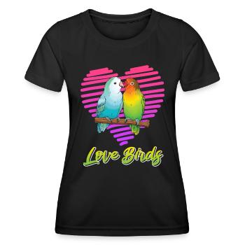 Inséparables Perroquets Amis Oiseaux Amis Oiseaux - T-shirt sport Femme - noir - Devant - AI Model Female 172 light (172cm)