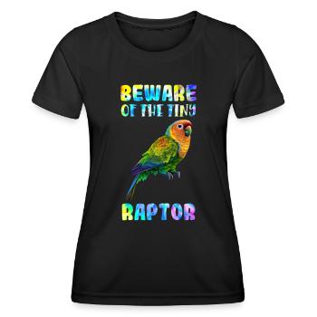 L’inséparable Méfiez-vous du petit rapace Liebesvögel - T-shirt sport Femme - noir - Devant - AI Model Female 172 light (172cm)