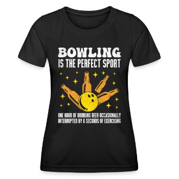Bowling It ́s like Workout Bierfan Bowlingspieler - Women's Functional T-Shirt - black - Front - AI Model Female 172 light (172cm)
