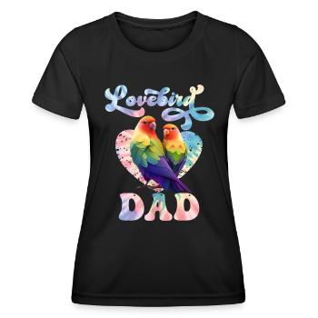 Love Birds Lovebird Papa Bird Friend Men - T-shirt sport Femme - noir - Devant - AI Model Female 172 light (172cm)