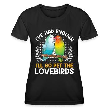 Oiseaux exotiques J’en ai assez, je vais caresser le - T-shirt sport Femme - noir - Devant - AI Model Female 172 light (172cm)
