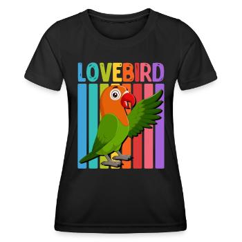 Inséparables Perroquets Amis Oiseaux Amis Oiseaux - T-shirt sport Femme - noir - Devant - AI Model Female 172 light (172cm)