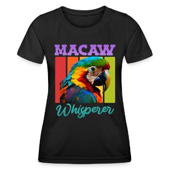 Ara Chuchoteur Perroquets Ara Whisperer Ara - T-shirt sport Femme - noir - Devant - AI Model Female 172 light (172cm)