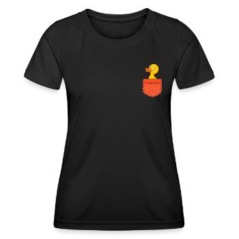 Chemise canard canard canard éventail canard oiseaux canards canards - T-shirt sport Femme - noir - Devant - AI Model Female 172 light (172cm)