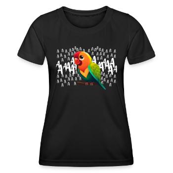Oiseaux d’amour Tourtereaux Perroquet Fan Inséparable - T-shirt sport Femme - noir - Devant - AI Model Female 172 light (172cm)