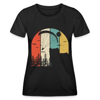 Gleitschirmflieger Bergsport Paragliding - Frauen Funktions-T-Shirt - Schwarz - Vorne - AI Model Female 172 light (172cm)