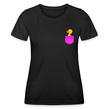 Chemise canard canard canard éventail canard oiseaux canards canards - T-shirt sport Femme - noir - Devant - AI Model Female 172 light (172cm)