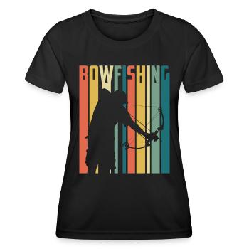 Bogenfischen Bogenjäger Fischjagd Bogen - Frauen Funktions-T-Shirt - Schwarz - Vorne - AI Model Female 172 light (172cm)