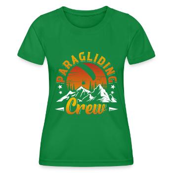 Paragliding Crew Gleitschirmfliegen Paraglider - Frauen Funktions-T-Shirt - Kelly Green - Vorne - AI Model Female 172 dark (172cm)
