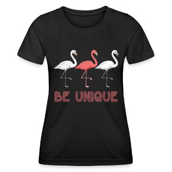 Soyez unique Flamingo Femmes Flamingo Fan - T-shirt sport Femme - noir - Devant - AI Model Female 172 light (172cm)