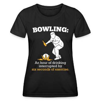 Heure de bowling de boire 6 secondes d’exercice - T-shirt sport Femme - noir - Devant - AI Model Female 172 light (172cm)