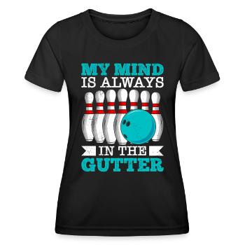 Bowling My Mind est toujours dans le gouttière Bowler - T-shirt sport Femme - noir - Devant - AI Model Female 172 light (172cm)