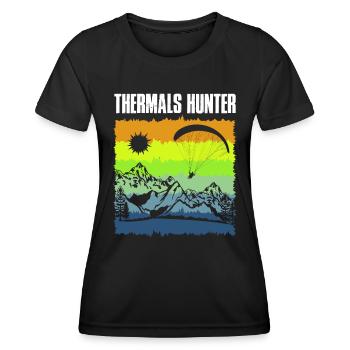 Chasseurs thermiques parapentes pilotes pilotes - T-shirt sport Femme - noir - Devant - AI Model Female 172 light (172cm)