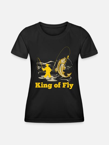 Fly Angler King of Fly fishing Fly Fishing - Women's Functional T-Shirt - black