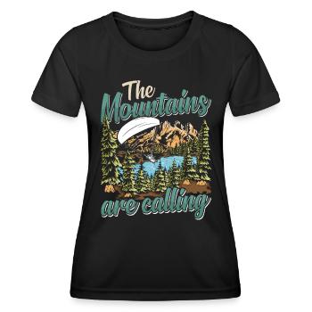 Mountaineering The Mountains are Calling - Women's Functional T-Shirt - black - Front - AI Model Female 172 light (172cm)