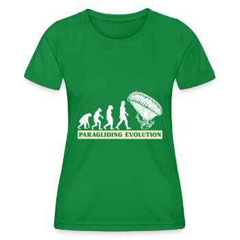 Paragliding Evolution Paragliders - Women's Functional T-Shirt - kelly green - Front - AI Model Female 172 dark (172cm)