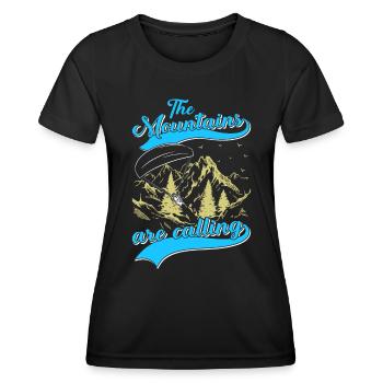 Mountaineering The Mountains are Calling - Women's Functional T-Shirt - black - Front - AI Model Female 172 light (172cm)