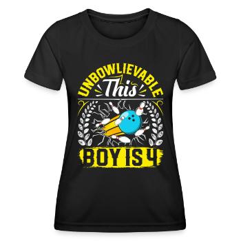 B-Day Unbowlievable This Boy est 4 Bowling - T-shirt sport Femme - noir - Devant - AI Model Female 172 light (172cm)