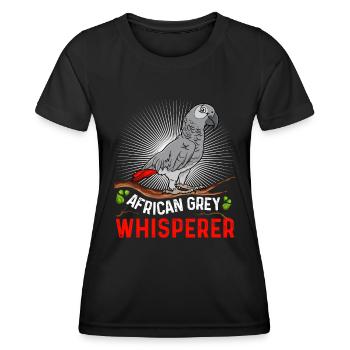 African Grey Whisperer Grey Parrot Whisperer - Women's Functional T-Shirt - black - Front - AI Model Female 172 light (172cm)