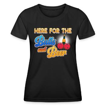 Bowling Players Here for the Balls and Beer - Women's Functional T-Shirt - black - Front - AI Model Female 172 light (172cm)