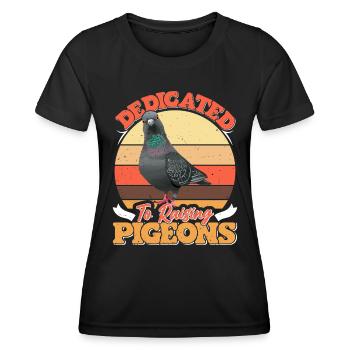 Pigeon Breeders Dedicated to Raising Pigeons - Women's Functional T-Shirt - black - Front - AI Model Female 172 light (172cm)