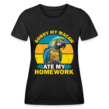 Aras Sorry my Macaw ate my Homework Parrot Holder - Women's Functional T-Shirt - black - Front - AI Model Female 172 light (172cm)