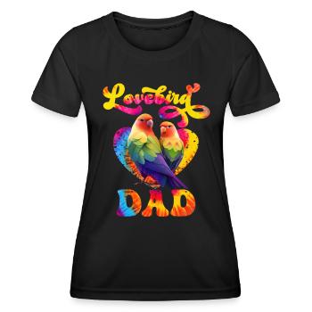 Love Birds Lovebird Papa Bird Friend Men - T-shirt sport Femme - noir - Devant - AI Model Female 172 light (172cm)